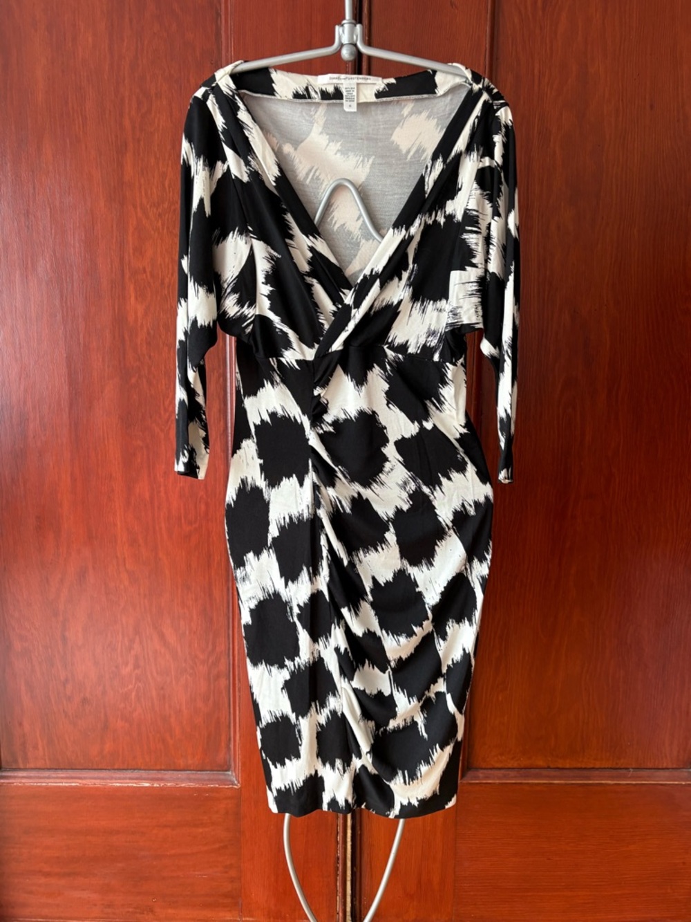 Diane Von Furstenberg Silk Jersey Faux Wrap Dress Size 10